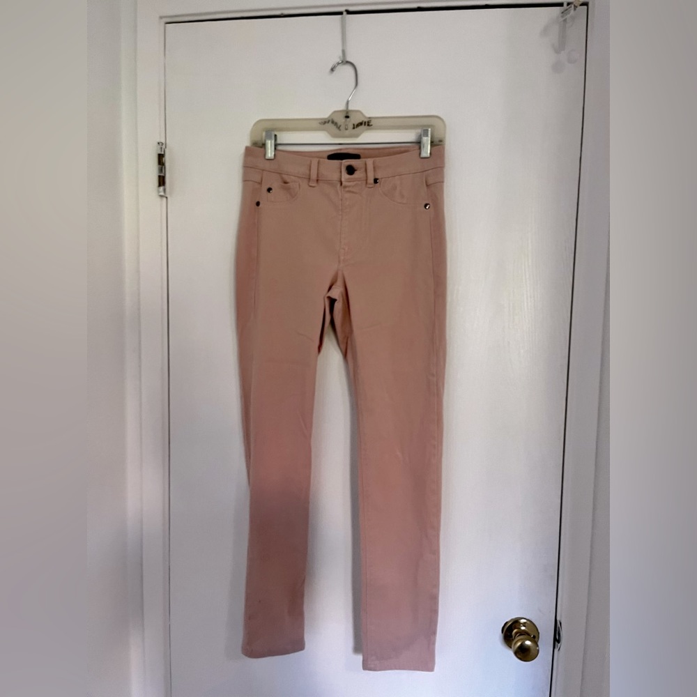 pink soft skinny jeans low waisted/ mid rise size small